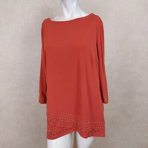 JM Collection Nueva Blusa Túnica Para Mujer Rojo Oxidado Talla XL _NUEVA CON ETIQUETAS R3F2 - Imagen 1 de 4