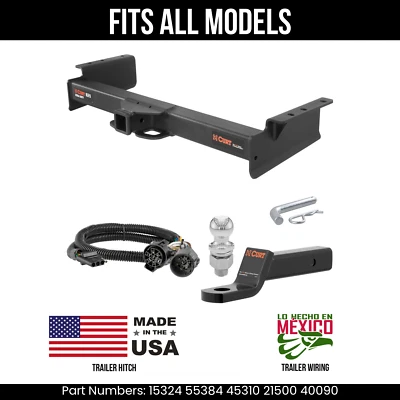 Enganche de remolque para GMC Yukon 03-06 cableado de 4 pines bola de 2" se adapta a todos los remolques Curt 16K 2" Foto 1 de 4