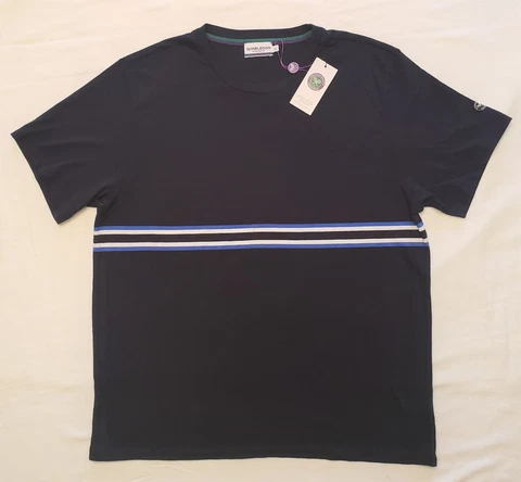 Men's "Wimbeldon" Official Black & Stripe T-shirt. Size XL - NWT Cover