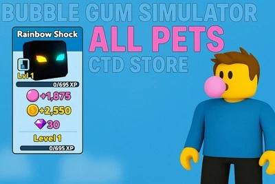 Shiny Rainbow Shock Bubble Gum Simulator Infinity Pet