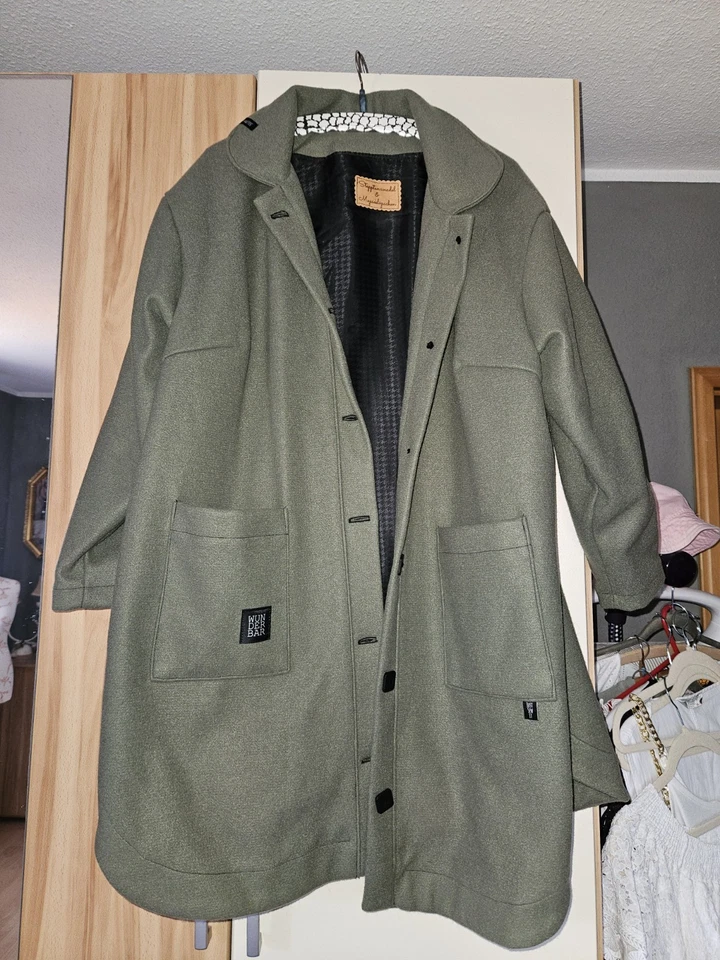 Damen Mantel unikat Handmade Dawanda Gr.48 Grün Wolle Fleece  - Bild 1 von 1