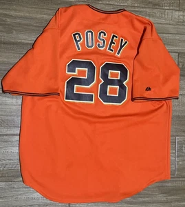 Buster Posey San Francisco Giants #28 Majestic Orange Baseball Jersey Size XL - Picture 1 of 3