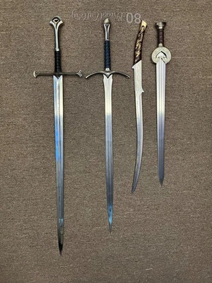 LOTR Juego de Espadas Hecho a Mano Acero Inoxidable Réplica Espadas de Película Regalo Utilería Foto 1 de 4