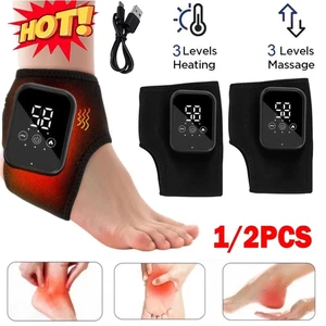 Electric Foot Ankle Massager Heating, Vibration & Air Compression Pain Relief - Picture 1 of 22