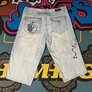 Jeans vintage MISKEEN originali uomo 40 cropped 13" pantaloni larghi denim skater Y2K - Foto 1 di 24