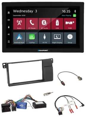 Blaupunkt 2DIN Lenkrad USB Bluetooth DAB Autoradio für BMW 3er E46 2002-2006 sch - Bild 1 von 4