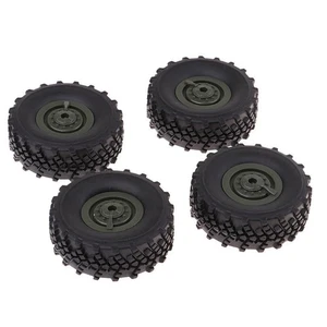 4 Stücke Gummi Reifen Reifen Mit Rädern Für WPL 1/16 Skala Armee Lkw - Bild 1 von 6