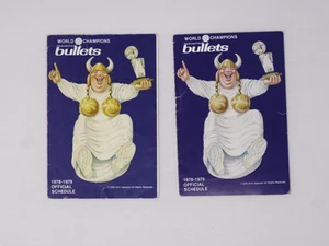 Washington Bullets 1978-79 World Champs Pocket Spielplan Lot 2 Top Zustand - Bild 1 von 8