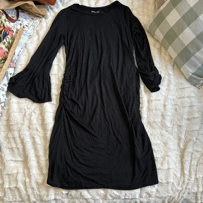 Flutter and Kick Black Maternity Dress Size Small Long Sleeve - Image 1 of 4