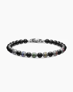 925 Sterling Silver David Yurman Spiritual Beads Rainbow Bracelet 8” - Picture 1 of 7