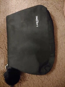lancome paris zipper pouch with fluffy ball black - Picture 1 of 1