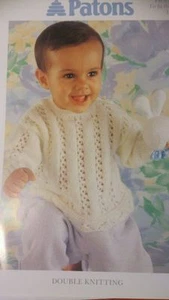 BABY DK LACY EYELET PANEL SWEATER KNITTING PATTERN 16/22in (PAT5334) - Picture 1 of 2