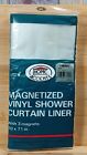 Home Accents Magnetized Vinyl Shower Curtain Liner with 3 Magnets - 70x71 In New