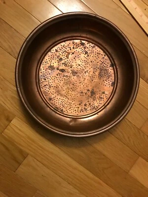 Vintage Rare Big Solid Copper Strainer Colander Steamer w/ Brass Handle 11.5"D - Image 1 of 4