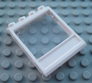 LEGO White 4x4x3 Sloped Window with Panel & Glass - Picture 1 of 1