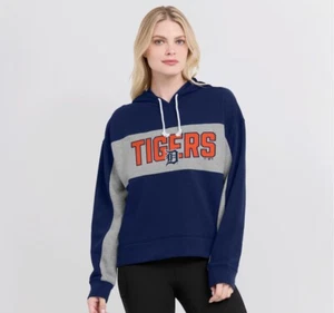 Detroit Tigers Fanatics Women's Large Filled Stat Sheet Pullover Hoodie Navy NEW - Picture 1 of 11