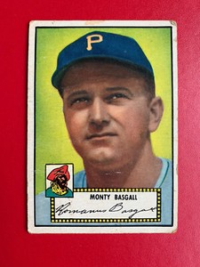 1952 Topps 12 Monty Basgall Black Back Pirates - No Creases
