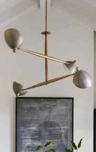 Lampadario Sputnik in ottone a quattro luci stile secolo di I L - Foto 1 di 9