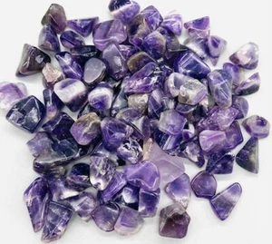  Amethyst Chevron tumbled chips 1 oz - Picture 1 of 1