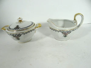 White Block Creamer Graf & Krippner Sugar Bowl & Lid - Picture 1 of 17