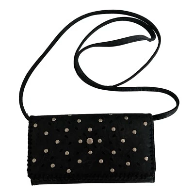 Bolso Bandolera Pequeño Roxy Negro Imitación Cuero Tachonado Foto 1 de 4