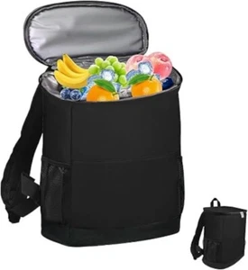 Cooler Bag Backpack 20-Can Insulated Soft Side Cooler, Black - Picture 1 of 7