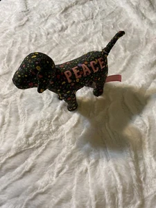 Pink Victoria’s Secret Peace Stuffed Floral Dog New with Tags - Picture 1 of 6