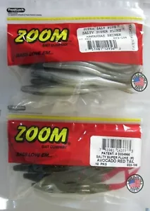2 - ZOOM BAIT Super Fluke - 10/Ct Pack - 5-1/4" - Arkansas Shiner & Avocado Red - Bild 1 von 1