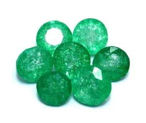 Pietra Nascita Maggio Verde Naturale Smeraldo Taglio Tondo Lotto 70 Ct/9-11 Pz - Foto 1 di 16