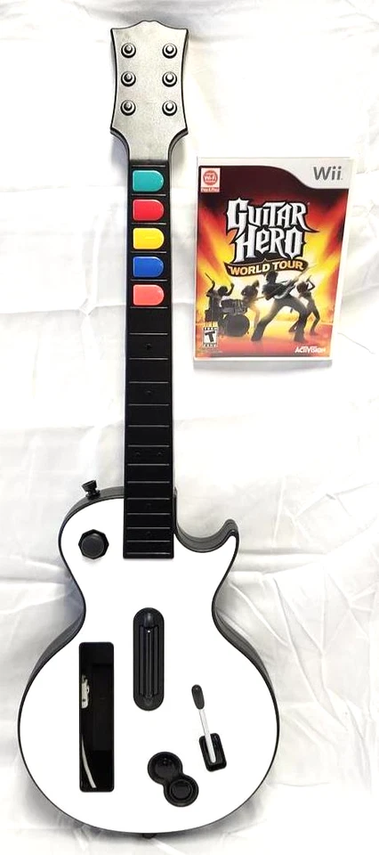 NEW Guitar Hero Controller + World Tour Wii Video Game Bundle Kit Set les paul - Image 1 of 4