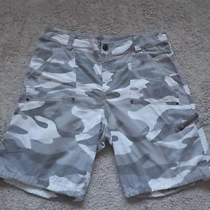 Airwalk Skater Multi Pocket Cargo Style Shorts Size M Grey Camo Summer Festival - Picture 1 of 12