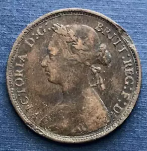United Kingdom 1876 H 1/ 2 PENNY 🇬🇧 - Picture 1 of 3