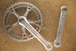 Vintage 1980's Campagnolo Super Record cranks crankset chainset kurbeln 170mm - Picture 1 of 8