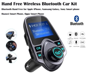 Handsfree-Wireless-Bluetooth-Car-FM-Transmitter Radio MP3 Player USB Charger - Picture 1 of 3