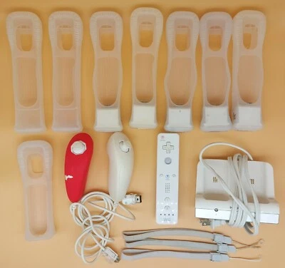 Wii Silicone Cover, Motion Adapter, Strap, Rechargeable Dock, Joystick Lot of 20 - Image 1 of 4
