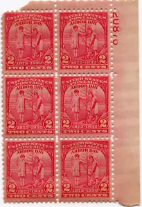 Scott #717 Arbor Day Plate Block of 6 Stamps - MNH P#20876 - Picture 1 of 2