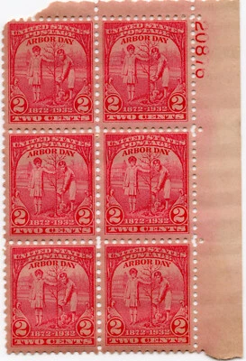 Scott #717 Arbor Day Plate Block of 6 Stamps - MNH P#20876 - Image 1 of 2