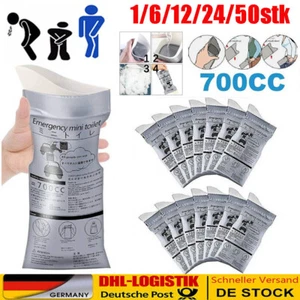 1-50pcs Einweg Urinal für unterwegs,mobile Unisex Urinbeutel-Toilette Notfall WC - Bild 1 von 22