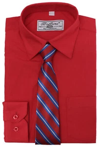 Boltini Italy Boys Kids Toddlers Long Sleeve Dress Shirt Set with Matching Tie - Picture 1 of 8
