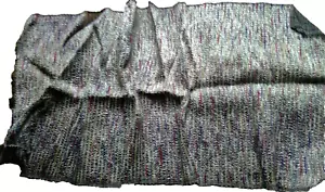 woven raffia fabric piece 1 yard 17" wide silver vintage sheer colorful stripes - Picture 1 of 9