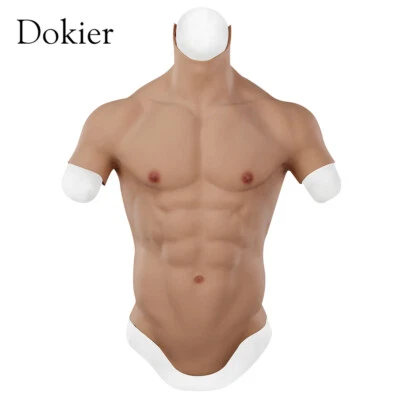 Realistic Silicone Muscle Chest Suit Male Chest Abdominal Muscle Simulation Suit - Image 1 of 4