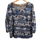 i.b.diffusion Casual Top Gray Blue Floral Size XXL