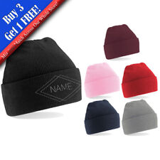 Personalised Adults Cuffed Beanie with Name in Angular Shape