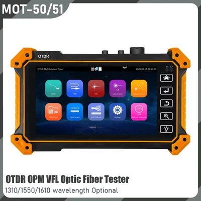 Glasfasertester 1310/1550/1610nm 26/24dB OTDR Tester Eingebautes VFL OPM - Bild 1 von 4