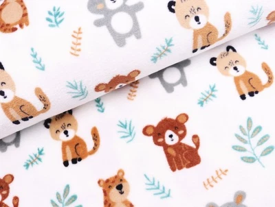 WELLNESS FLEECE Microfleece kuschel weiche Bär Tiger WEIß EUR 13,98/m - Bild 1 von 2