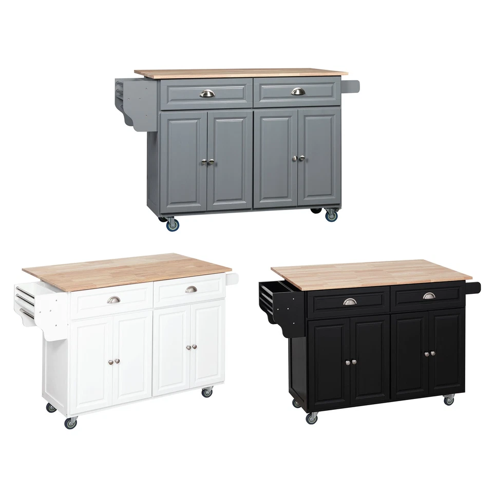 HOMCOM Kitchen Cart Island with Drop Leaf - Image 1 of 1