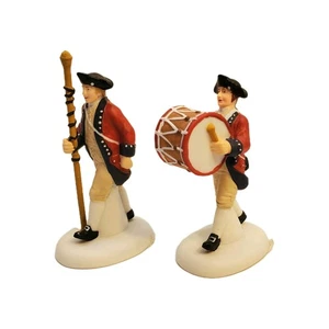 Dept 56 Williamsburg Drum Major And Bass Drummer RARE New England 4023620 - Picture 1 of 9