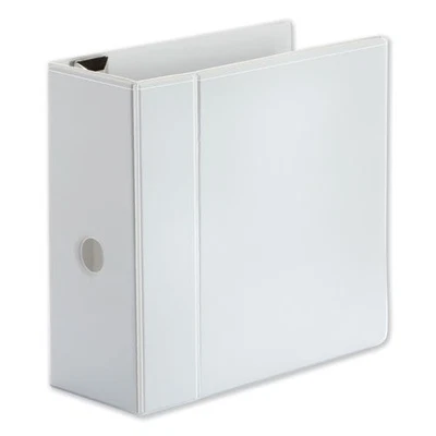 Universal 30756 Deluxe EasyOpen 5 in. Cap. 11x8.5 D-Ring View Binder - White New - Image 1 of 3