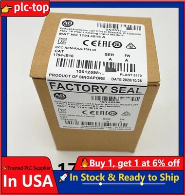 New Factory Sealed AB 1794-IB16 1794IB16 SER A Flex I/O Input Module 1794 IB16 - Image 1 of 2