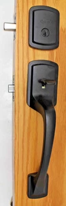 Kwikset Prague Handleset Pismo Knob Matte Black 818PGHXPSKRDT514 #930 - Picture 1 of 5